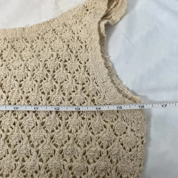 Eddie Bauer | Cream Knit Crochet Boho Sleeveless Top - Medium - 100% cotton - Picture 8 of 8